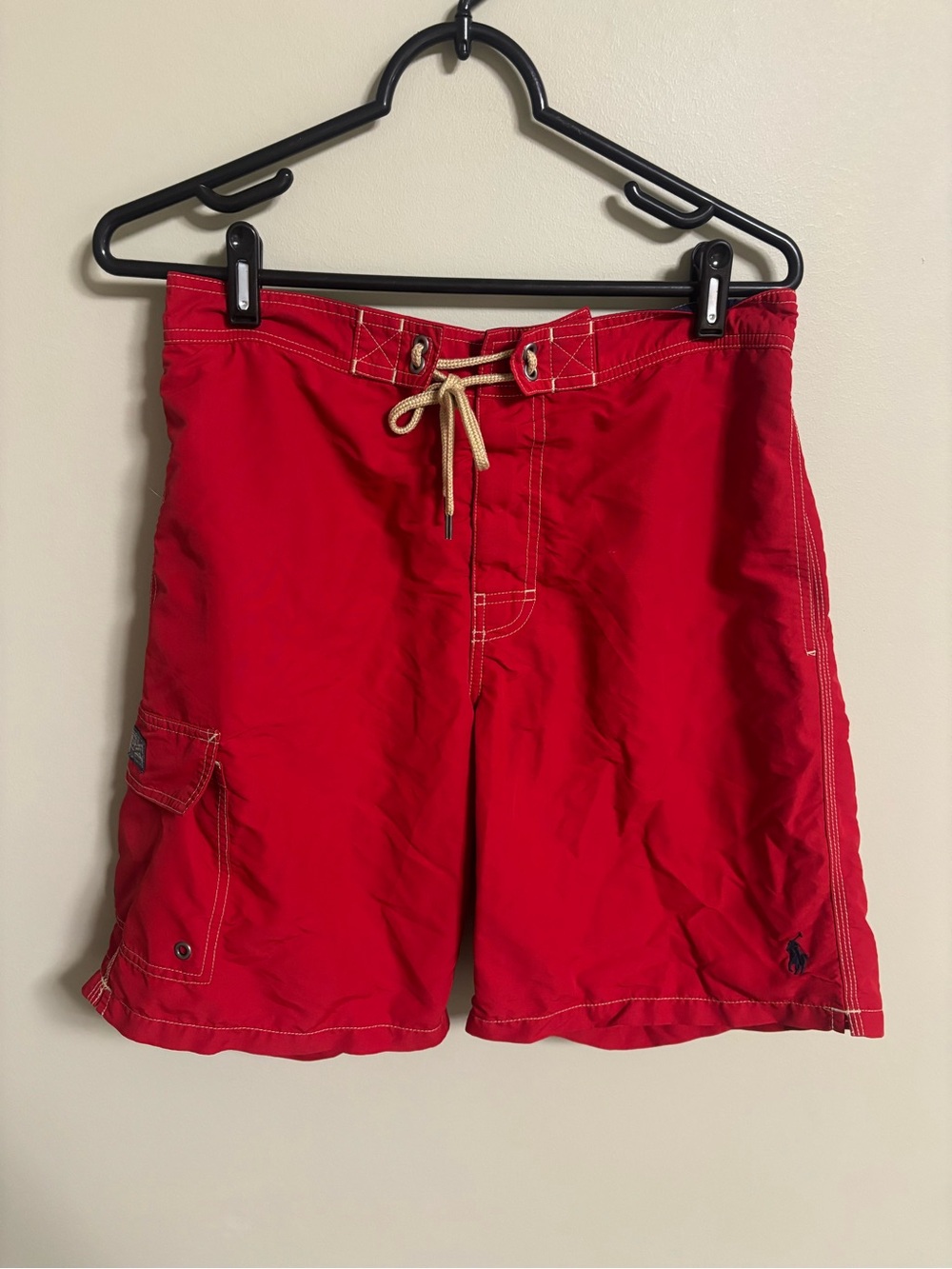 Polo Ralph Lauren Swim Trunks Mens Size Medium Red Shorts Mesh Lining Pockets